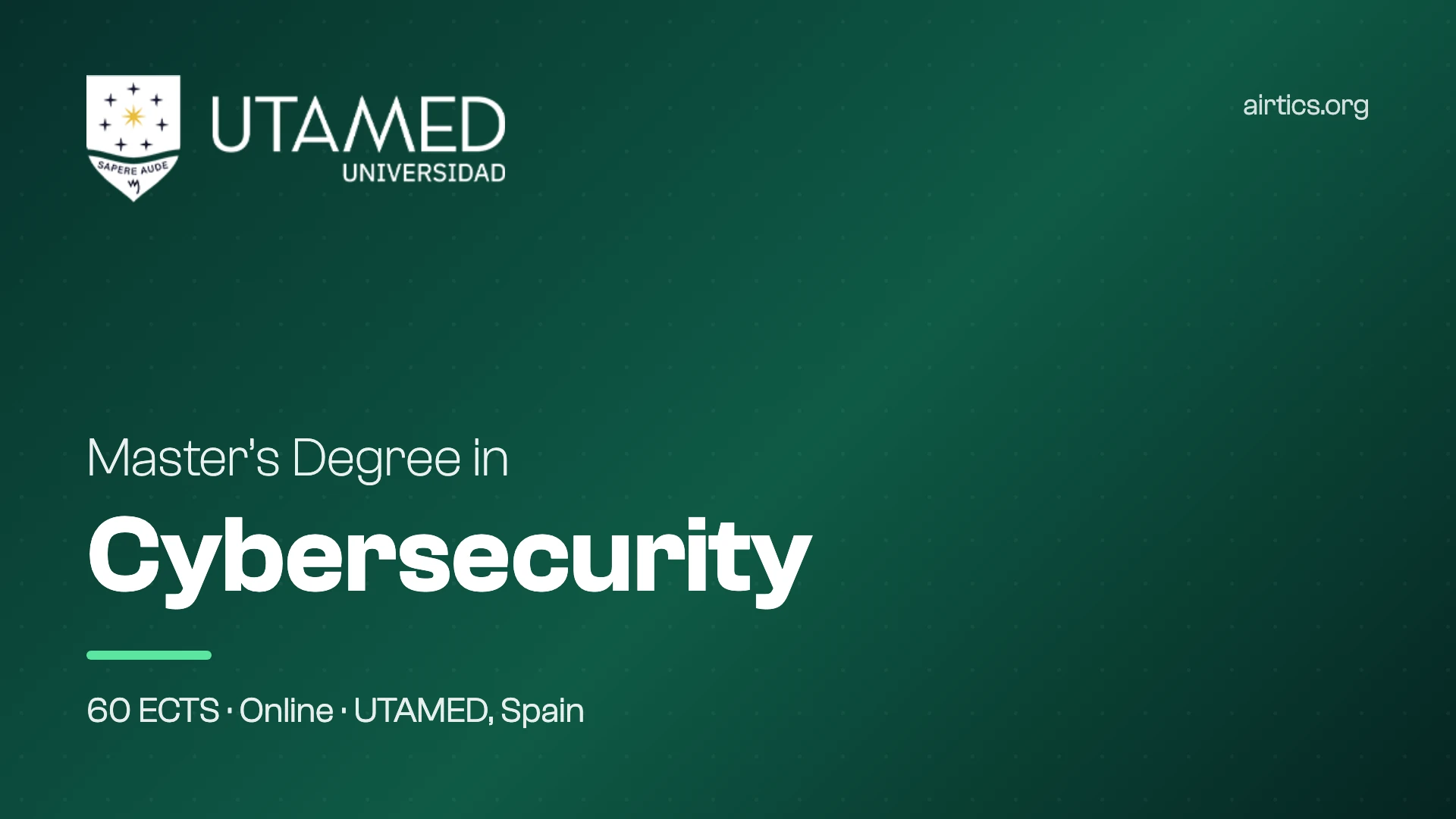 Master’s Degree in Cybersecurity, Airtics Education