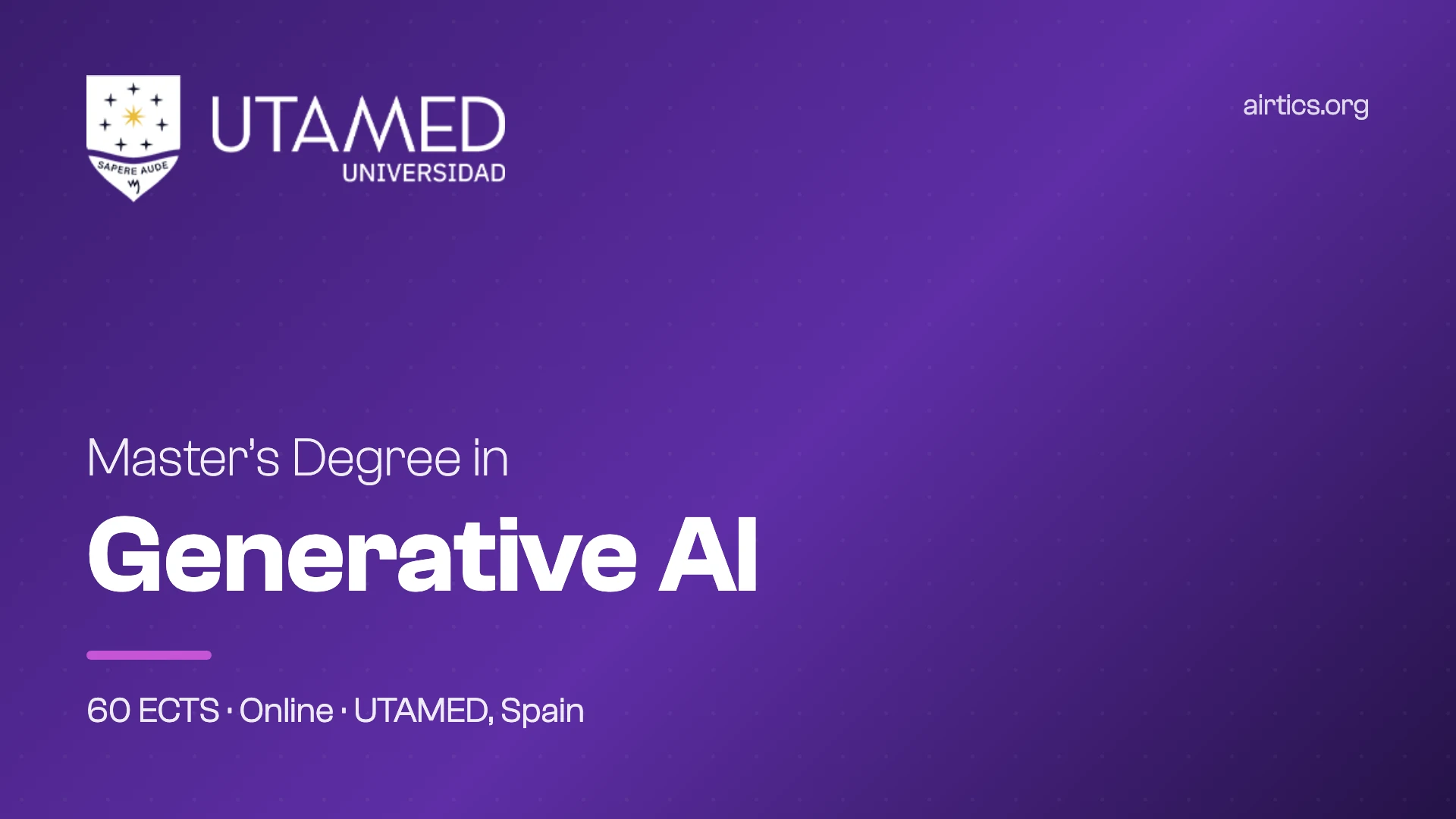 Master’s Degree in Generative AI, Airtics Education