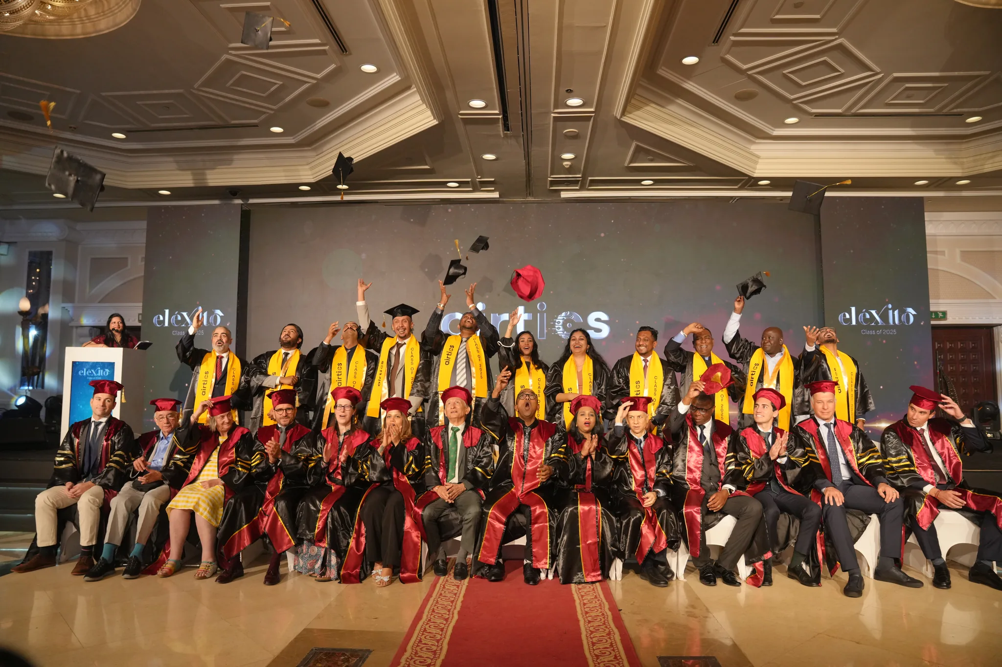 Airtics Graduation 2026: the graduating cohort throwing their caps in celebration at the convocation ceremony