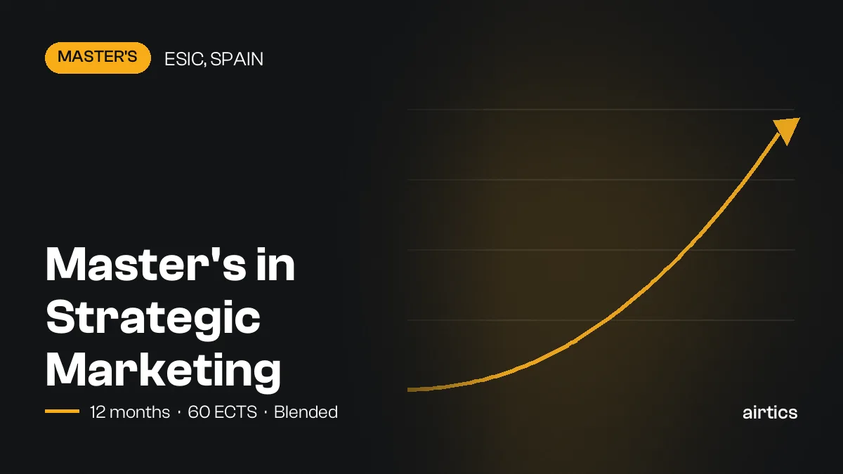 Master's in Strategic Marketing: online master’s awarded by ESIC Business & Marketing School, Spain
