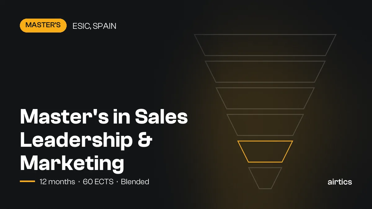 Master's in Sales Leadership & Marketing: online master’s awarded by ESIC Business & Marketing School, Spain